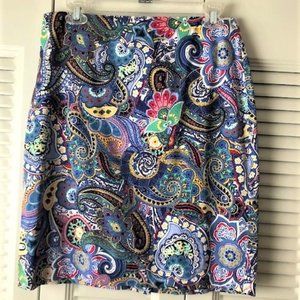 Talbot's Petite Paisley Skirt